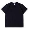 Camiseta de Manga Curta de Algodão Sem Costura Tricotada em Tubo com Gola Redonda Pequena, Tamanho Grande, Cor Sólida, Casual, Versátil, Respirável e com Absorção de Umidade