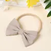 Venta Caliente Diadema de Algodón y Lino con Lazo para Bebé Diadema Elástica para Fontanela Estilo Lazo de Corbata Lindos Accesorios para el Cabello para Niños
