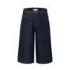 A104 Estilo Americano de Rua Unissex Lavado Vintage High-End Cor Original de Jeans Design Calças Jeans Cropped Largas Masculinas