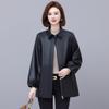 Ropa de cuero para madres primerizas, abrigo corto para mujer, estilo coreano, chaqueta holgada informal de cuero PU de talla grande, primavera 2024