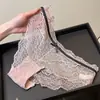 Pantis de encaje de tiro bajo para mujer, estilo francés, sexys y puros, malla hueca, cómodos, entrepierna de algodón puro, realzan las caderas, tangas triangulares finas para niñas