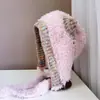 Gorro de Punto con Orejas de Gato y Correa de Felpa de Color Contrastante para Mujer, Otoño e Invierno, Lindo y Cálido, Moda Callejera, Gorro Lori