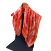 Pañuelo Cuadrado de Imitación Seda Estampado Estilo Élite Chal Versátil Pañuelo de Cuello de Gama Alta Pañuelo para la Cabeza Pañuelo de Seda Bufanda para Mujer