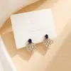 Pendientes de Zirconia de Lujo Ligero y Coloridos, Aretes Dorados con Forma de Abanico de Pluma, Pendientes para Vestido de Banquete, Joyería para Mujer al por Mayor