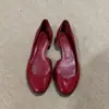Zapatos Planos para Mujer Chuyuji Estilo Retro Francés Rojo Poco Profundos Slip-On Moda Versátil Punta Redonda