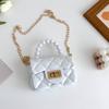 Bolso infantil 2022 nuevo bolso de gelatina de PVC moda Diamond Girl cadena de perlas portátil estilo extranjero bolso de princesa