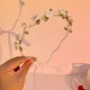 Diadema Trenzada de Perlas Estilo Hada para Niñas con Cinta Floral y Goma para Cola de Caballo Todo en Uno