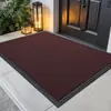 Alfombra de piso elástica de seda de color liso para entrada de casa, felpudo, recibidor de sala de estar, tapete resistente al desgaste y duradero