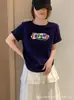 Exclusivos camisetas de algodón acanalado para mujer, segunda tanda, con mangas dobladas, tops de manga corta ajustados de la fábrica original, suministro físico de Thirteen Lines, verano