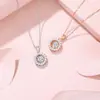 Collar Colgante Halo de Diamante Trapezoidal Sol Radiante Plata de Ley S925 Lujo Accesible para Mujer Nicho Venta Caliente Joyería Transfronteriza Al por Mayor