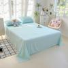 Sábana de Algodón Lavado de Color Sólido Sábana Gruesa Exfoliante Pieza Única Otoño e Invierno Dormitorio Individual Tatami Individual Funda de Almohada Juego de Dos Piezas