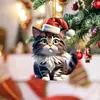 Colgante Creativo Navideño para Coche de Gato Colgante para Mochila Decoración Navideña para el Hogar Regalo