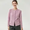 Nueva colección de otoño: Cárdigan de cachemira para mujer con cuello redondo, estilo simple, con bolsillos abotonados, suéter de punto, prendas de punto para mujer, ropa exterior