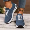 Zapatos Deportivos Grandes para Mujer para Exportación, Nuevo Modelo Verano 2026, Tenis Casuales de Punta Redonda con Suela Plana y Cordones Frontales para Mujer