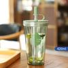 Taza Transparente Grande con Popote para Mujeres, Atractiva, Puede Contener Jugo, Té de Leche, Café, y Puede Personalizarse como Taza de Regalo de Plástico