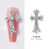 Cross-border New Nail Art Alloy Grande Cross Jewelry Simples Combinando Estilo Punk Alloy Nail Decoração Drill