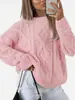 Suéter de Lã Grossa Vintage com Gola Redonda Feminino, Caimento Solto, Inverno 2026 Outono/Inverno, Europeu e Americano, Transfronteiriço, Amazon