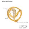 Cross-border New Style Chanel Double C Zircon Ring Feminino INS Light Luxury Titanium Steel Banhado 18k Anel de Dedo de Ouro Real em estoque