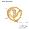 Cross-border New Style Chanel Double C Zircon Ring Feminino INS Light Luxury Titanium Steel Banhado 18k Anel de Dedo de Ouro Real em estoque