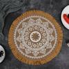 Nuevo individual tejido transfronterizo estilo ins nórdico algodón y lino mantel individual aislamiento para mesa de comedor posavasos decorativos de yute transfronterizo al por mayor