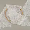 Ribete de encaje láser de pestañas estilo francés, material de encaje elástico de nailon-spandex, encaje decorativo para lencería, sujetadores y faldas.