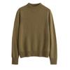 ¡Té, Bienestar! Nuevo de Otoño Una Pieza Sin Costuras 100. Camiseta Base de Lana de Cuello Alto Medio para Mujer Tejido Simple de Manga Larga