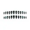 Wm-383 Miércoles Negro Uñas Postizas Almendra Transfronterizo Halloween Chica Fresca Negra Kit de 24 Piezas Uñas Portátiles Venta al por Mayor
