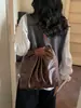 2026 Nova Bolsa Tote Plissada Retrô Estilo Coreano Bolsa Saco Elegante Versátil Bolsa Transversal