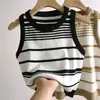Chaleco de Punto Rayado de Verano para Mujer Ajustado Sin Mangas Top Venta al por Mayor Transfronteriza OEM Personalizado Sudeste Asiático