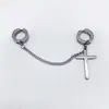 Pendientes de Cadena de Acero de Titanio para Hombre de Moda Callejera Europea y Americana Pinza para Oreja de Acero Inoxidable Joyería para Oreja Transfronteriza sin Agujeros en las Orejas