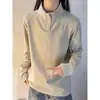 Moletom de veludo dupla face estilo americano para homens, camiseta de manga comprida com botões para esportes de outono e inverno, camiseta base com gola alta