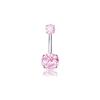 Europeu e Americano Novo Aço Inoxidável Rosa Borboleta Pingente Umbigo Prego Super Flash Zircon Amor Anel Umbilical Piercing Jóias em estoque