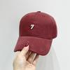 Gorra de Béisbol Bordada 7 de Marca Coreana de Moda para Hombres y Mujeres, Nueva Gorra Versátil de Otoño Ins de Copa Suave con Visera de Pato Que Hace que la Cara Parezca Más Pequeña