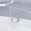 Collar de Labios de Perla de Agua Dulce de Plata S925 para Mujer Estilo Coreano Colgante Fei Kiss Cadena Clavicular DIY Accesorios Soporte Vacío
