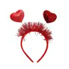 Diadema de Moda Ins de Celebridad de Internet Europea y Americana Diadema Roja de Lentejuelas con Forma de Corazón de Seda Accesorios para el Cabello de Fiesta Cumpleaños
