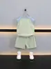 Traje de Chaleco Delgado de Verano para Niños 2025 Tendencia de Verano Casual Coreano de Verano Nuevo Transpirable para la Piel Estilo de Verano Guapo