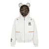 Sudadera con Capucha Estilo Retro Americano Sexy Estampado de Leopardo para Hombres y Mujeres 2025 Invierno Nueva Holgada Gruesa Acolchada