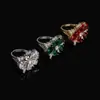 Anillo de Flor Rosa Flor de Cerezo con Diamantes Rosas y Blancos Transfronterizo Joyería para Mano de Mujer Diseño Original Accesorios de Joyería Francesa de Lujo Ligero