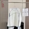 Camiseta Versátil de Manga Longa com Gola Redonda, Ponto Fino, Absorção de Umidade, Respirável, Cor Contrastante, Unissex para Outono 13012