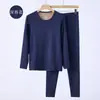 350g Meiyabi Cuello Redondo Pequeño Terciopelo Alemán Ropa Interior Térmica Seda Cachemir Ropa de Otoño y Pantalones Traje de Hombre
