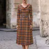Otoño/Invierno 2026 Ropa Nueva Transfronteriza Europea y Americana para Mujer Estación Independiente de Amazon Vestido Largo a Cuadros Vestido Estampado para Mujer