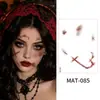 Pegatinas Faciales de Maquillaje Mate Nuevas de Halloween Transfronterizas para Fiestas y Actuaciones Festivas Pegatinas de Tatuaje Facial Temporales