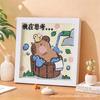 Moldura de plástico kapibala pintura de diamante novo diy crianças feito à mão pequena capivara adesivos de diamante quebra-cabeça de desenho animado brincar
