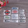 Placa de alumínio de marca registrada de fogão de indução escovado de alto brilho, louças sanitárias de banheiro, placa de identificação de metal, borda galvanizada de plástico