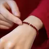 Pulsera Auténtica de Cinabrio para Mujer, Pulsera de Arena Púrpura y Dorada de Alto Contenido, Cuentas Doradas de Transferencia para el Año de Nacimiento, Fabricante Mayorista de Regalos