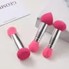 Bangfei kit de 3 piezas dos en uno cabeza de esponja pincel de maquillaje mini portátil cepillo suelto herramientas de belleza