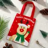 Bolsa de Maçã de Natal Bolsa de Presente Saquinho de Presente Véspera de Natal Bolsa de Tecido Não Tecido Rena Elfo Papai Noel Bolsa Tote