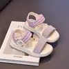 Sandalias Nuevas para Niñas 2026 Estilo Princesa de Verano Suela Suave Antideslizantes Velcro Zapatos de Playa Sandalias Romanas para Niños