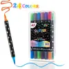 Amazon Marcador de Purpurina de Doble Punta y Doble Color Pluma de Purpurina Fluorescente Pluma Curry Pluma de Acuarela Caja de Regalo Set