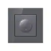 Painel de tomada de parede USB com interruptor de luz de vidro temperado cinza, padrão britânico 13A de Hong Kong